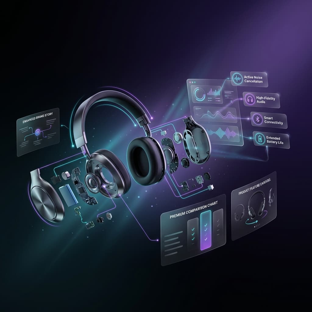 3D renders creating exploded views and infographics for Amazon A+ Content