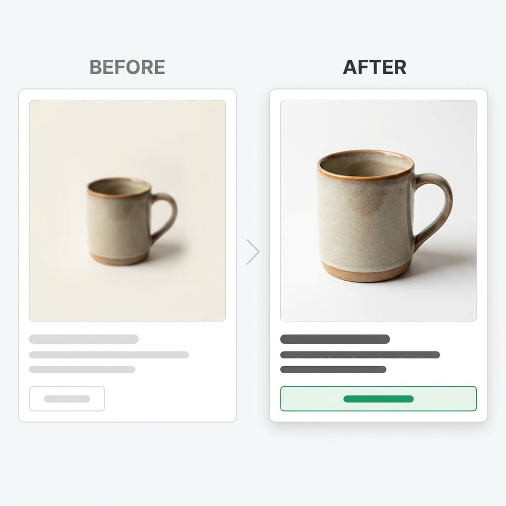 Before and after comparison of mobile listing visual optimization