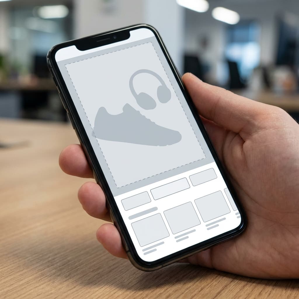 Safe-zone overlay for estimating product occupancy in mobile thumbnails