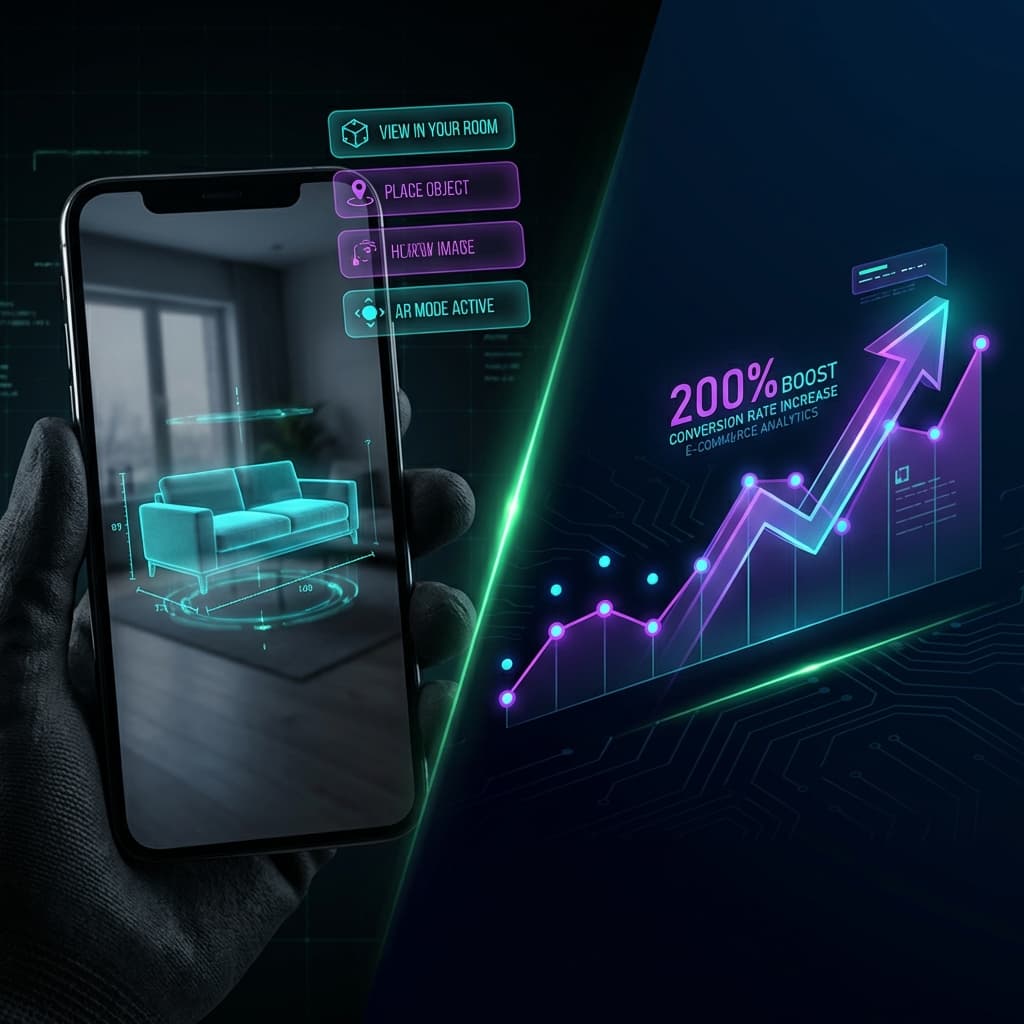Amazon AR View in Your Room feature showing increased conversions and customer engagement
